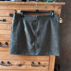 Faux suede skirt. Size XL.  Olive green.